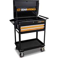 Utility Cart, 2 Drawers, 32-1/2" W x 42" H, Black/Orange Air Extreme Inc.