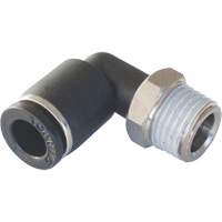 MAXFIT Push-to-Connect to Male NPT Elbow Adapter, 3/8" x 1/2" Dia., PBT Polymer Air Extreme Inc.