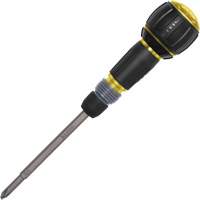 Ratcheting Fastbit Tru-Grip Screwdriver, Phillips & Slotted Bits, 8-1/2" L, Plastic/Cushion Grip Handle Air Extreme Inc.