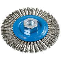 Brosse &agrave; fils nou&eacute;s pour cordons de soudure, Dia. 4-1/2", Fils 0,02", Arbre 5/8"-11, Aluminium/Acier inoxydable Air Extreme Inc.