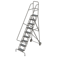Steel Rolling Ladder, 9 Steps, 16" Step Width, 90" Platform Height, Steel Air Extreme Inc.