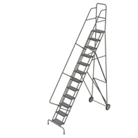 Rolling Ladder, 12 Steps, Serrated, 126" High Air Extreme Inc.