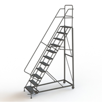 &eacute;chelles roulantes robustes, 11 marches, Largeur de la marche 24", Hauteur de la plateforme 110", Acier Air Extreme Inc.