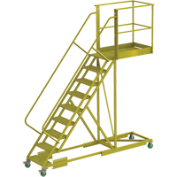 &eacute;chelle roulante en porte-&agrave;-faux, Renforc&eacute;, 9 marches, Profondeur de la plateforme 40", Hauteur de la plateforme 90" Air Extreme Inc.