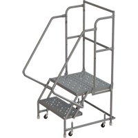 Escabeaux roulants &agrave; dessus profond, 2 marches, Largeur de la marche 16", Hauteur de la plateforme 20", Acier Air Extreme Inc.
