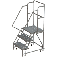 Deep Top Step Rolling Ladder, 3 Steps, 16" Step Width, 30" Platform Height, Steel Air Extreme Inc.