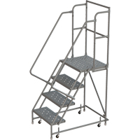 Deep Top Step Rolling Ladder, 4 Steps, 16" Step Width, 40" Platform Height, Steel Air Extreme Inc.