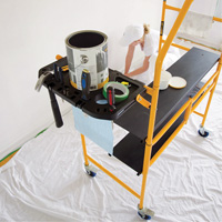 nsemble d'&eacute;chafaudage &agrave; montant de s&eacute;curit&eacute; & tablette pour outils de 4' Jobsite Series, Cadre Acier, 49-1/2" p x 57-3/4" h Air Extreme Inc.