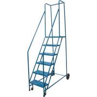Rolling Step Ladder, 6 Steps, 18" Step Width, 55" Platform Height, Steel Air Extreme Inc.
