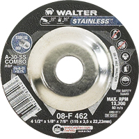 Depressed Centre Grinding Wheels - Stainless Type 27, 4-1/2" x 1/8", 7/8" Arbor, Type 27 Air Extreme Inc.