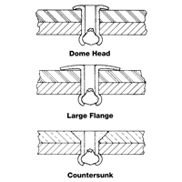 Rivet borgne ouvert - paquet de 1000, T&ecirc;te D&ocirc;me, 3/32" dia x 0,240" lo, Mandrin Aluminium Air Extreme Inc.