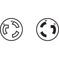 2-Pole 3-Wire Grounding Locking Plug, Nylon, 15 Amps, 250 V, L6-15P Air Extreme Inc.