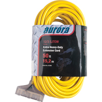 Vinyl Extension Cord with Light Indicator, Outdoor, SJTOW, 12/3 AWG, 15 A, 3 Outlet(s), 50' Air Extreme Inc.