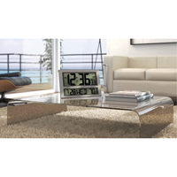 Jumbo Clock, Digital, Battery Operated, 16.5" W x 1.7" D x 11" H, Silver Air Extreme Inc.