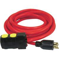 Generator Extension Cord with Resets, SJTW, 10 AWG, 20 A, 4 Outlet(s), 25' Air Extreme Inc.