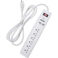 Limiteur de surtension avec chargeur USB, 6 Prises, 1200 J, 1875 W, Cordon 6' Air Extreme Inc.