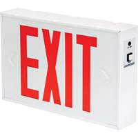Exit Sign, LED, Battery Operated/Hardwired, 12-1/5" L x 7-1/2" W, English Air Extreme Inc.