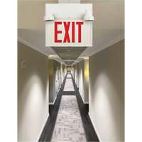 Exit Sign with Security Lights, LED, Battery Operated/Hardwired, 12-1/10" L x 11" W, English Air Extreme Inc.