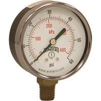 Economy Pressure Gauge, 2-1/2" , 0 - 60 psi, Bottom Mount, Analogue Air Extreme Inc.